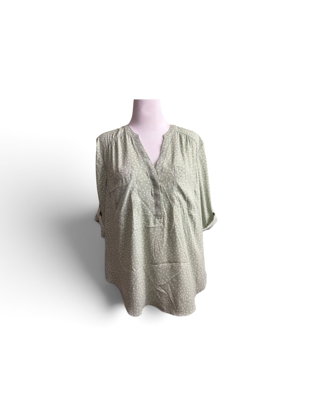 torrid Harper Sage Green Polka Dot top size 1-1X/14-16